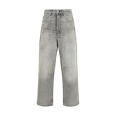 Haikure Gray Cotton Straight-Leg Jeans